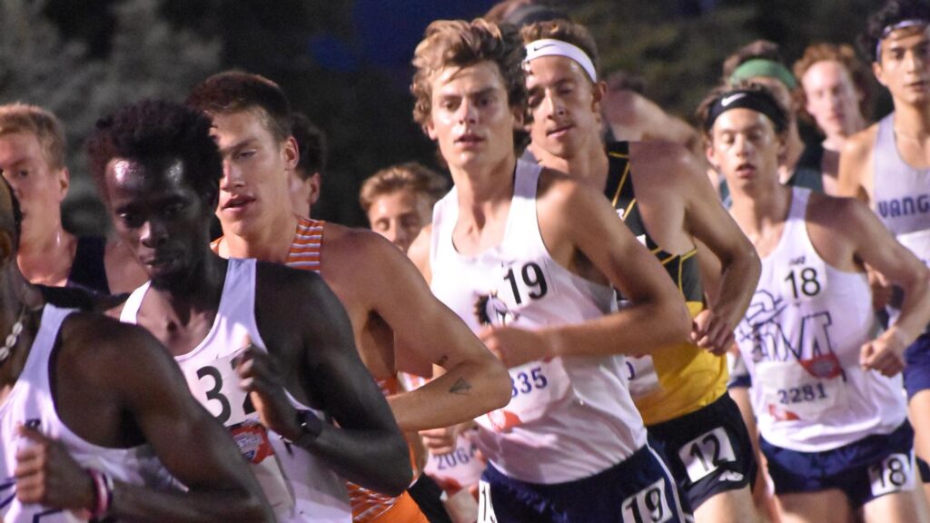 Davis Boggess runs the 10K at the NAIA Men's Track & Field National Championships in Marion, Indiana, on May 24.